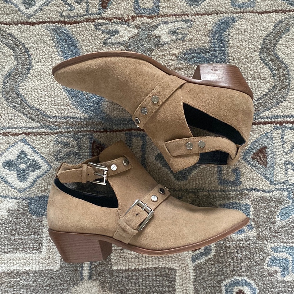 Rebecca Minkoff Suede Buckle Booties Size 9